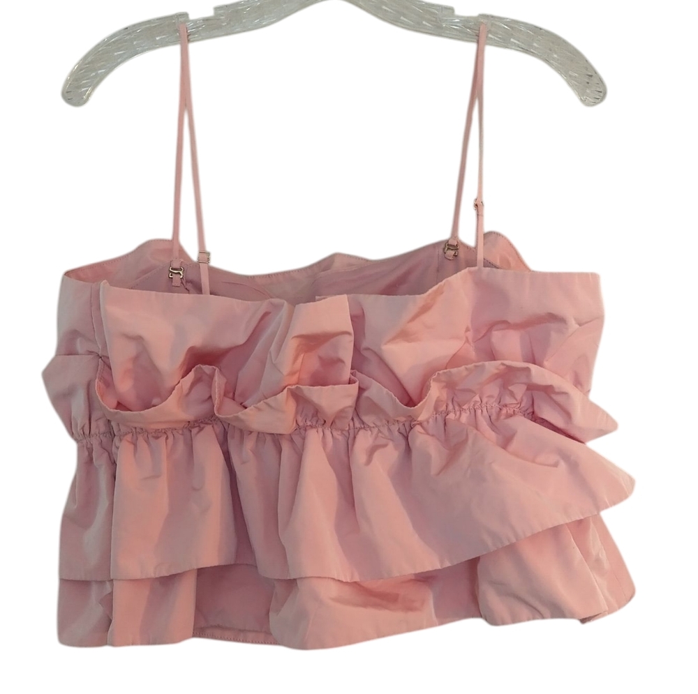 Zara Tiered Ruffled Blouse Large Pink - Picture 4 of 11